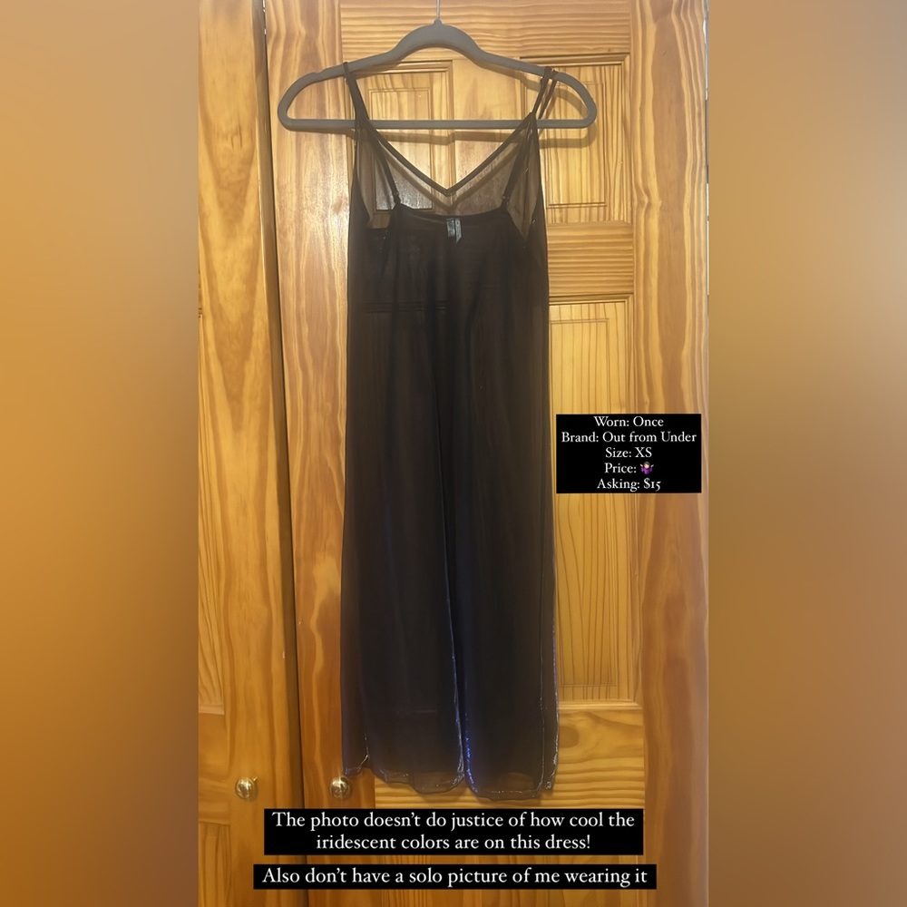 Out From Under mesh iridescent midi dress